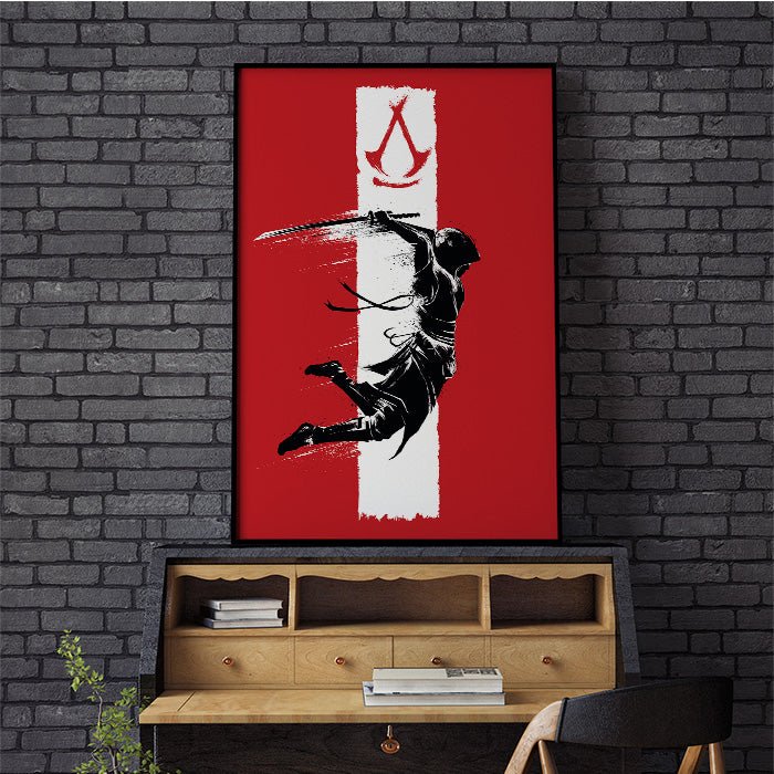 Naoe - Leap of death – Ink Style - Assassin's Creed art - Fine Art Print